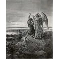 thumbnail image 2 of Dore, Gustave 26x31 Black Ornate Wood Framed with Double Matting Museum Art Print Titled - Jacob Wrestling With The Angel, 2 of 4
