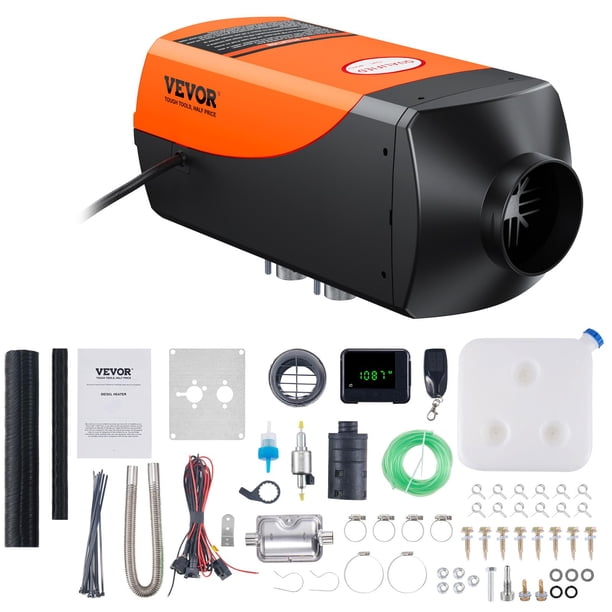Calefactor de Aire Diesel VEVOR 12V 2KW con Depósito de 10L Control Remoto y Pantalla LCD