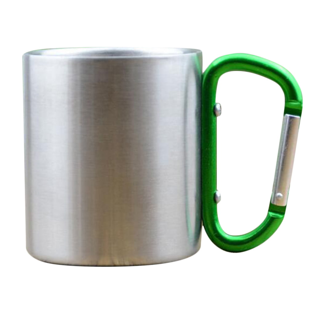 Portable Carabiner-Unbreakable-Travel-Camping-Metal-Mug-Coffee-Beer-Cup-5oz 