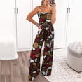 thumbnail image 5 of Aayomet Jumpsuits For Women Women Casual Button Jumpsuits Strap Flower Print Vintage Jumpsuit Long Jumpsuit Pant Loose Elegant, XL, 5 of 5