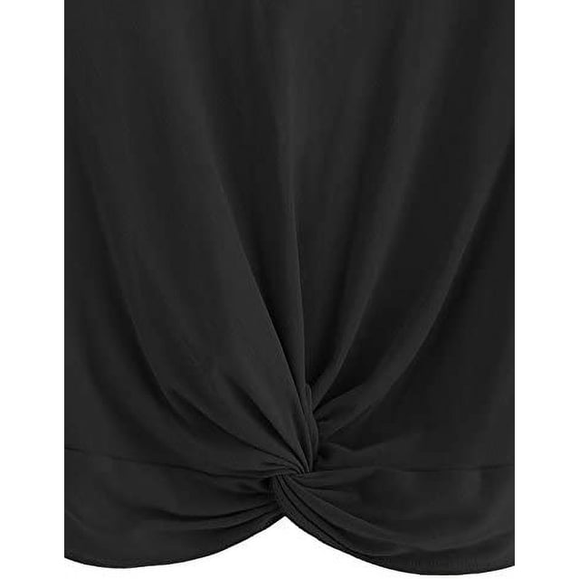 Dinheiro Camiseta corta de verano para mujer, camiseta de manga corta sólida con frente torcido, grande,