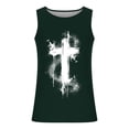 thumbnail image 4 of Pounoo New Undershirts for Men Cozy Fashion Casual Men's Summer Loose Waistcoat Print Sport Round-Neck Tank Features Quick Drying Sleeveless Tops for Men Army Green, 4 of 4