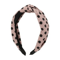 Unique Bargains 1 Pc Elegant Twill Dot Knotted Hairband for Women for Girls 6.69"x5.12" Pink