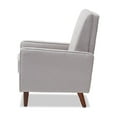 thumbnail image 5 of Baxton Studio Mathias Mid-century Modern Light Grey Fabric Upholstered Lounge Chair, 5 of 7