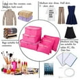 thumbnail image 6 of Gustave 6 Pack Travel Storage Bag Multi-functional Sorting Packages Luggage Travel Packing Pouches Household Portable Waterproof Organizer "Rose Red", 6 of 9
