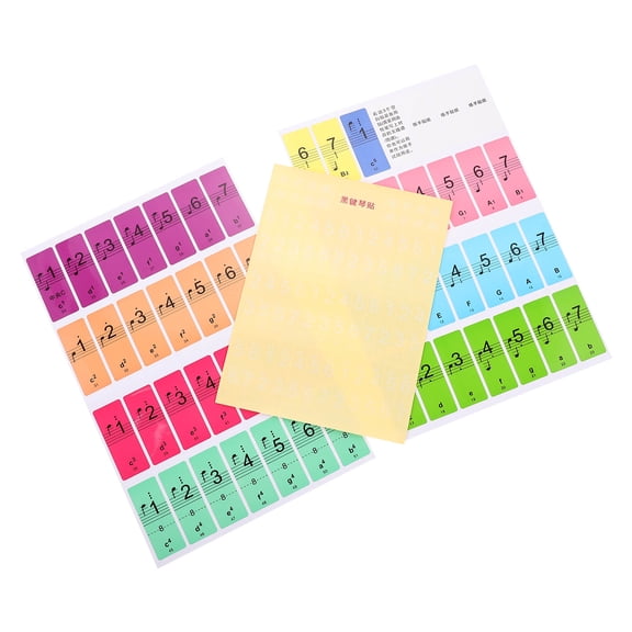 LOLIPPYY 2-Pack Piano Keyboard Stickers for Beginners, Anti-Sweat Material, Suitable for Electronic Organs and Keyboards