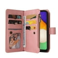 thumbnail image 4 of Nalacover Wallet Case for Samsung Galaxy S23 Plus, [15 Card Slots] [Zipper Pocket] Vintage PU Leather Flip Folio Cover with Magnetic [Wrist Strap] [Kickstand] Skin-Feeling Shockproof Case, Pink, 4 of 9