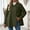 Army Green, variant on Women Solid Color Button Front Long Sleeve Wool Blend Coat, Casual Loose Fit Lapel Outerwear, Fashion Mid Length Overcoat for Daily Outdoor Wear Khaki XL(XL)