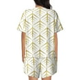 thumbnail image 6 of Sigee White And Gold Geometry for Sleepwear Casual Pjs with Pockets Women's Pajamas Sets Shorts 2 Piece Short Sleeve Lounge Sets 3X-Large, 6 of 9