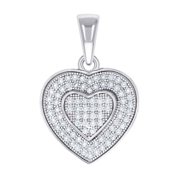 925 Sterling Silver Womens 0.35ct Moissanite Love Heart Pendant Necklace 21.9x15mm Wide Pendant for Women