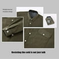 thumbnail image 4 of gbyLJF Men's Solid Color Jackets Long Sleeve Lapel Button Down Cardigan Winter Fleece Corduroy Jacket with Pockets, 4 of 6
