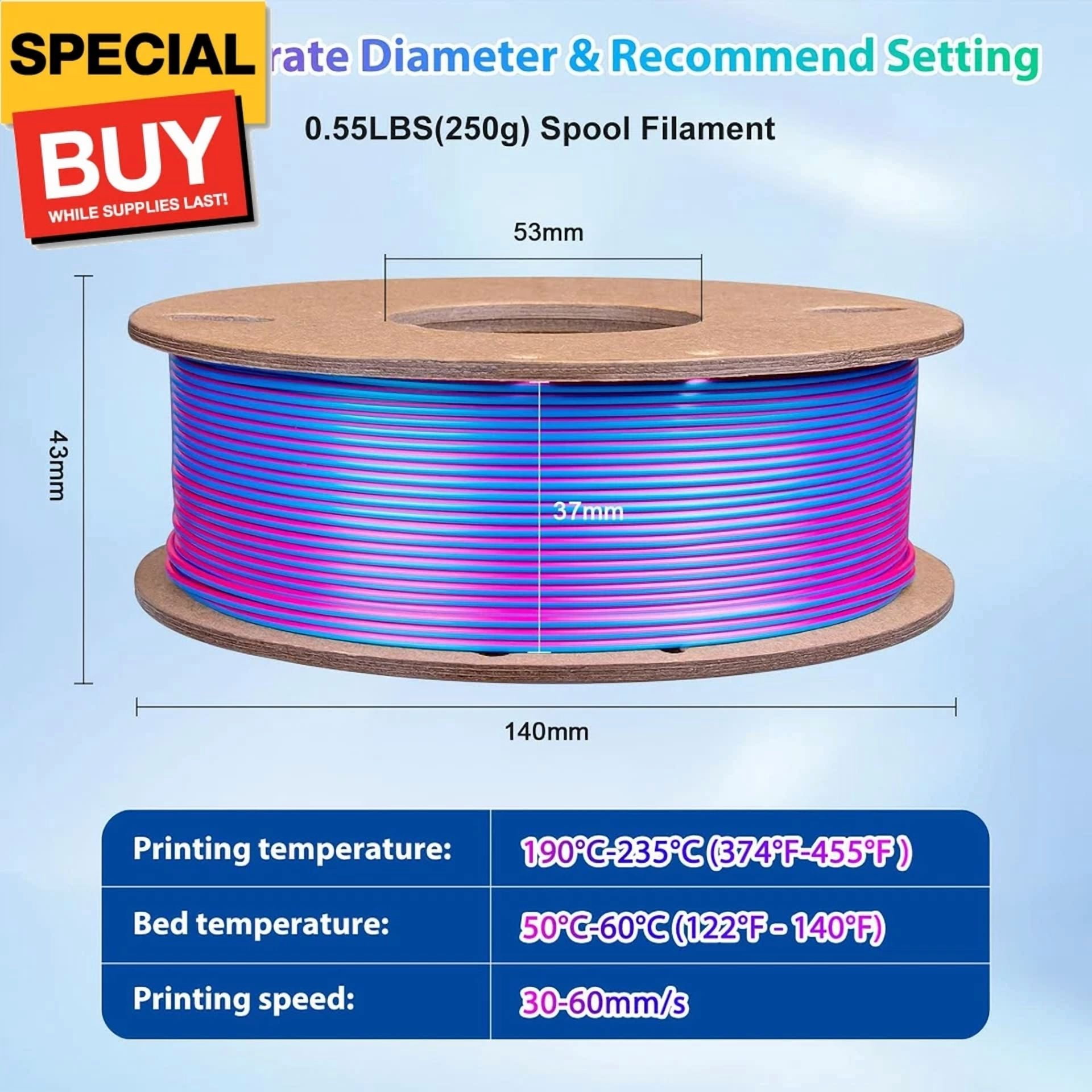 BUTTERFLY- Silk Pla 3D Printer Filament Triple Color Silk Pla Filament 1.75Mm 3D Printing F