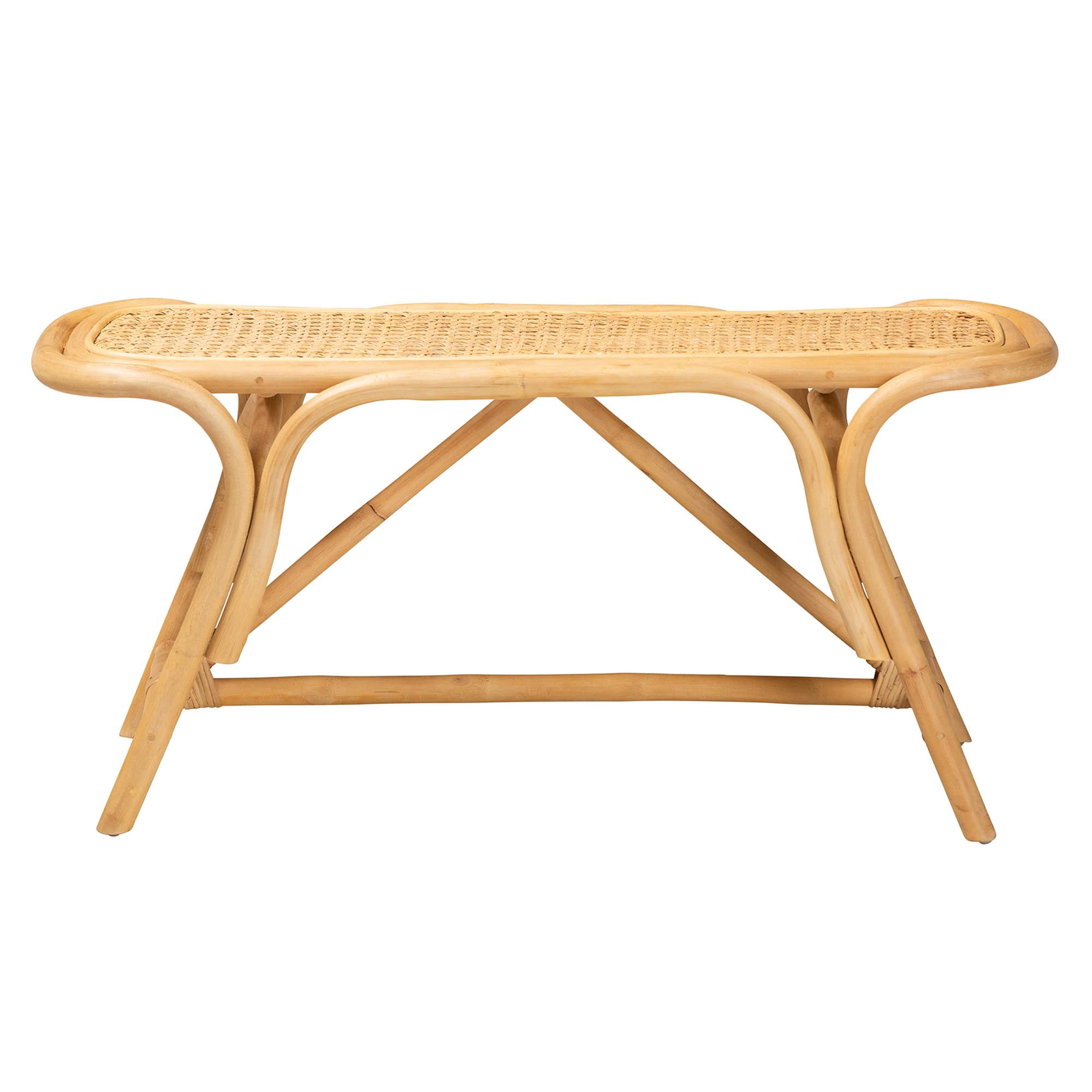 bali & pari Septa Rattan BOHO Bench, Natural Brown