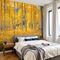 thumbnail image 2 of Wallpaper Autumn aspen tree forest Rocky Mountains Peel and Stick Wall Murals 100"H x 144"W Removable PVC Wall Paper Self-Adhesive Wall Paintings Art Decor for Bedroom Living Room, 2 of 7