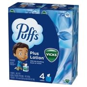 Puffs Facial Tissues Plus Lotion with the Scent of Vicks, 4 Count
