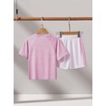 thumbnail image 3 of Emy Dola Little and Big Girls Athletic Outfits 2 Piece Summer Sports Suit Quick Dry Short Sleeve T-Shirts Mesh Shorts Sets Size 4-12Y, 3 of 11