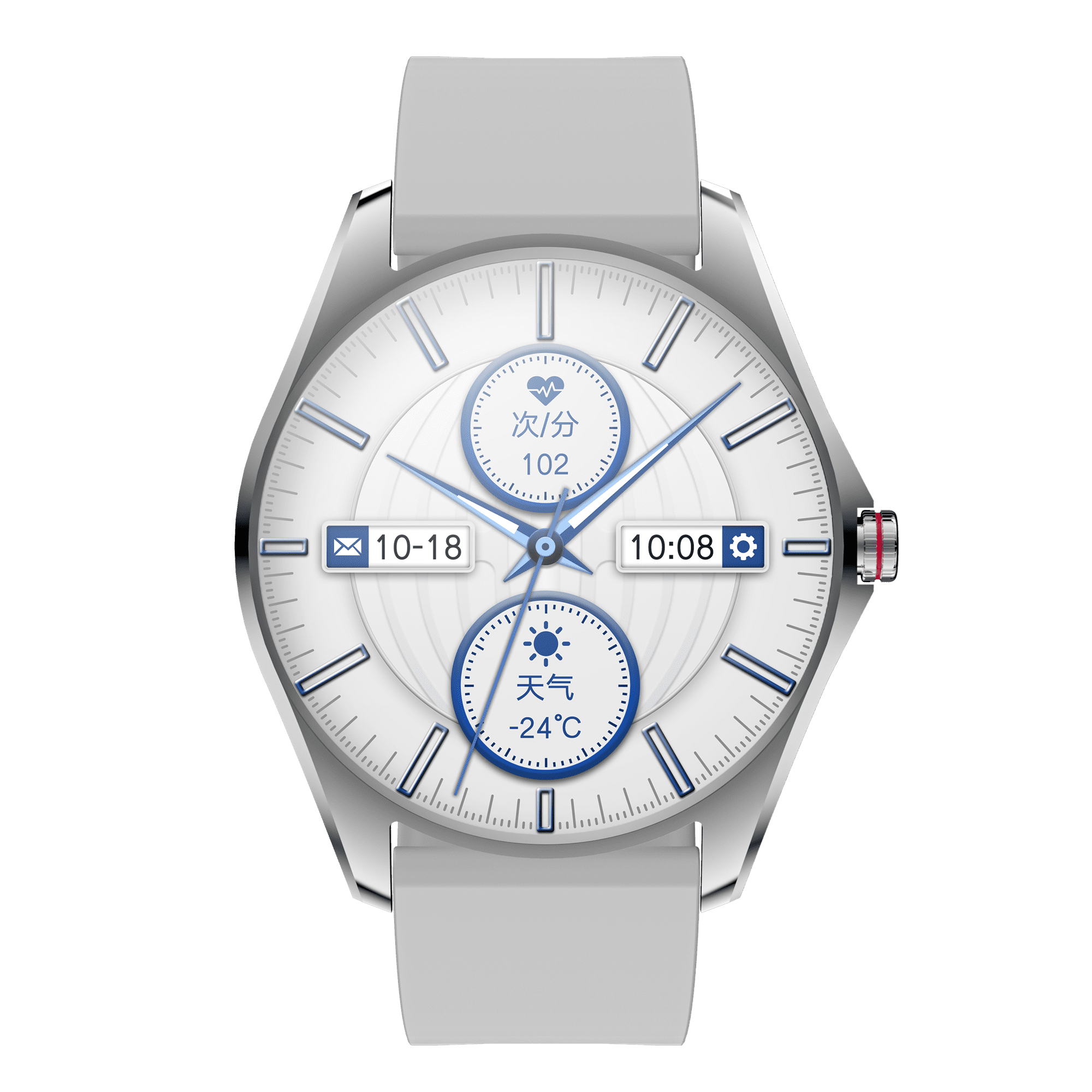 E EYAFA Ultra Thin Bluetooth Call Smart Watch V36 with 1.5 inch AMOLED Screen for Men and Women-Silver