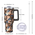 thumbnail image 2 of 40oz Pioneer Flower Floral Print Pattern Insulated Tumbler with Handle, BPA-Free Leak Proof Lid and Straws, Double Wall Vacuum, Hot 12h/Cold 34h, 2 of 6