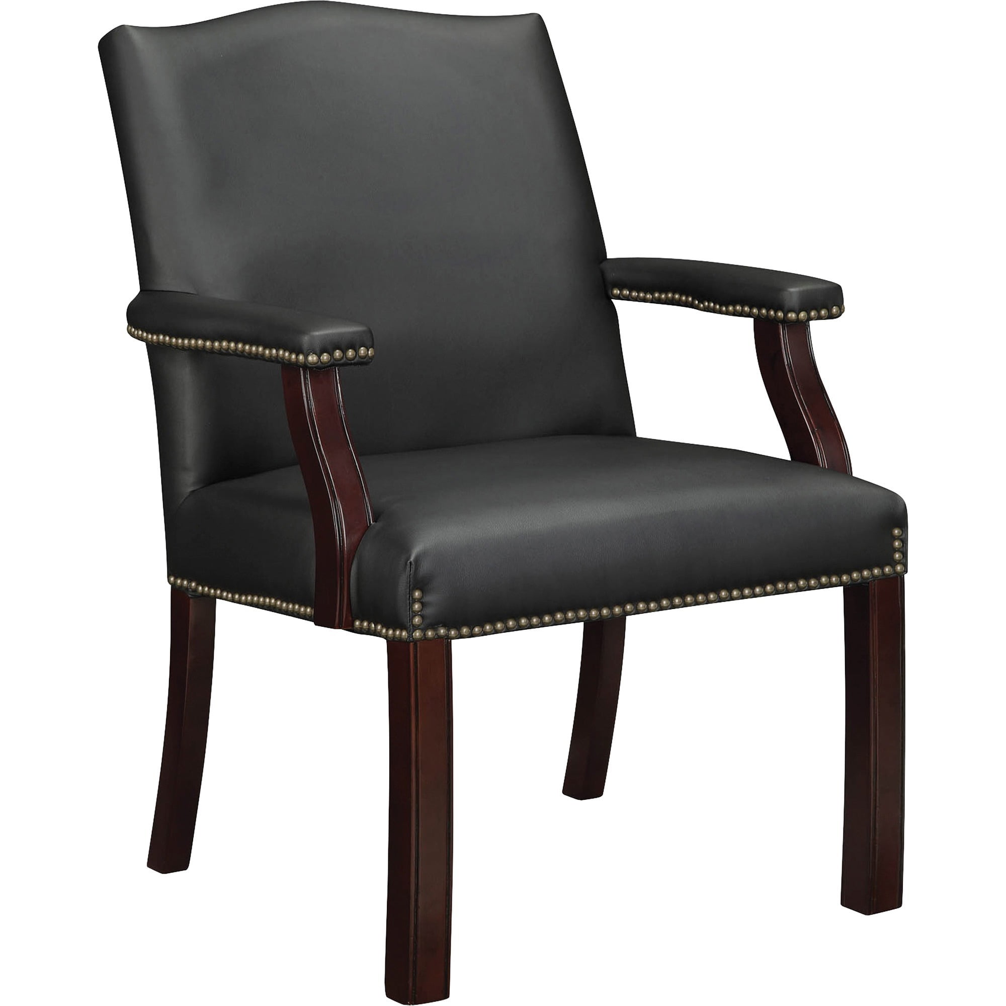 Lorell, Bonded Leather Guest Chair, 1 Each, Black