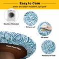 thumbnail image 3 of Elastic Fitted Round Tablecloth, Light Blue Teal Waterproof Stretch Table Cover for 36"-44" Tables, Retro Botanical Abstract Art Washable Outdoor Tablecloths for Patio, Picnic, Camping, 3 of 9