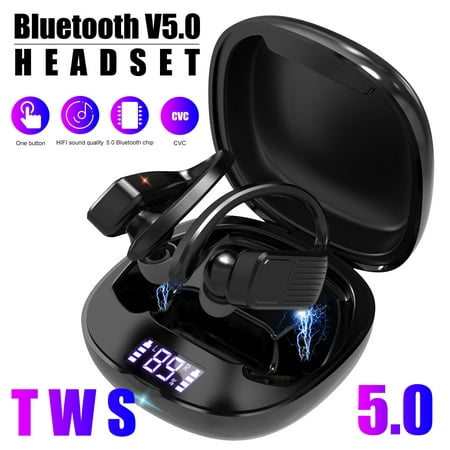 Wireless Earbuds, Bluetooth Headphones 5.0 True Wireless Sport Earphones Built-in Mic in Ear Running Headset with Earhooks Charging Case Compatible with iPhone 11 Pro Max XS XR Samsung Android