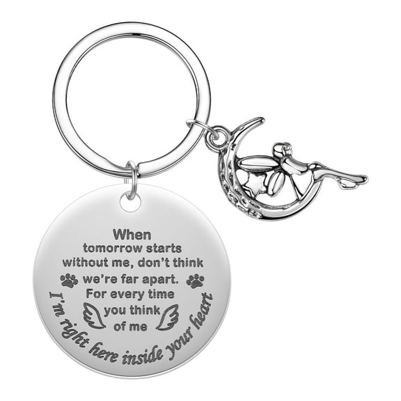 When Tomorrow Starts Without Me Paw Key Chains Pet Angel Dog Cats Loss Gift Pet Memorial Keychain Pendant Metal Keyrings