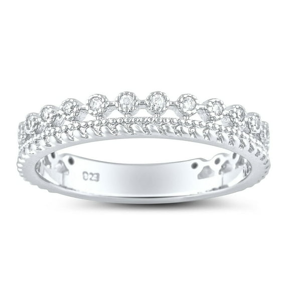 SilverCloseOut Sterling Silver Stacked Cz Eternity Band