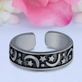 thumbnail image 2 of 5mm - Moon & Stars Toe Band Ring 925 Sterling Silver Thin Adjustable Stylish Rings for Women, 2 of 5
