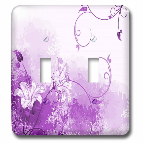 3dRose, Pretty Purple Lilly, double toggle switch