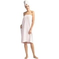 thumbnail image 2 of Fishers Finery Women's EcoFabric Terry Cloth Spa Package; Body Wrap & Hair Towel (Pink), 2 of 6