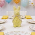 thumbnail image 6 of chaungfeng Easter Bunny Decorations, Glitter Flocked Bunny Figurine Easter Flocking Rabbit Tabletop Ornament for Farmhouse Home Decor, 6 of 6
