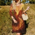 thumbnail image 3 of Flaming Phoenix Rise Sweetheart Knot Flared Dress Fashion Design Large Size Loose Dress Spring Summer Women Dress, 3 of 9