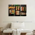 thumbnail image 2 of Elephant Stock Sushi Party Wall Art - Horizontal Multi Panel Canvas - Dining Room Wall Decor - Food And Drink Multi Panel - Black And Gray Decor - 38" x 24", 2 of 8