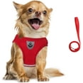 thumbnail image 1 of Dog Harness and Lead Set, Soft Mesh Padded Harness for Puppies and Cats, Reflective, Adjustable, Breathable Chest Harness for Walking, Running, Training （Red,S）, 1 of 7