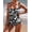 Black Leaves, variant on Women's One Piece Swimsuit Ruched Tummy Control Bathing Suits Vintage Retro Push Up Swimwear