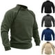 thumbnail image 2 of Gran oferta 2023 Sudadera con capucha de cuello alto para hombre Otoño Invierno Polar cálido Color sólido Al aire libre Transpirable Táctico Hombres Gimnasio Deporte Tops, 2 of 4