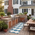 thumbnail image 3 of Safavieh Courtyard Elwyn Geometric Indoor/Outdoor Runner Rug, Beige/Blue, 2'3" x 12', 3 of 9