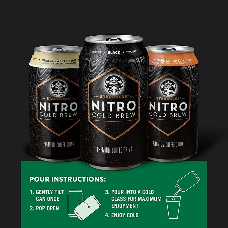 Starbucks Nitro Cold Brew Coffee, 9.6 fl oz 8pk Cans, Unsweetened