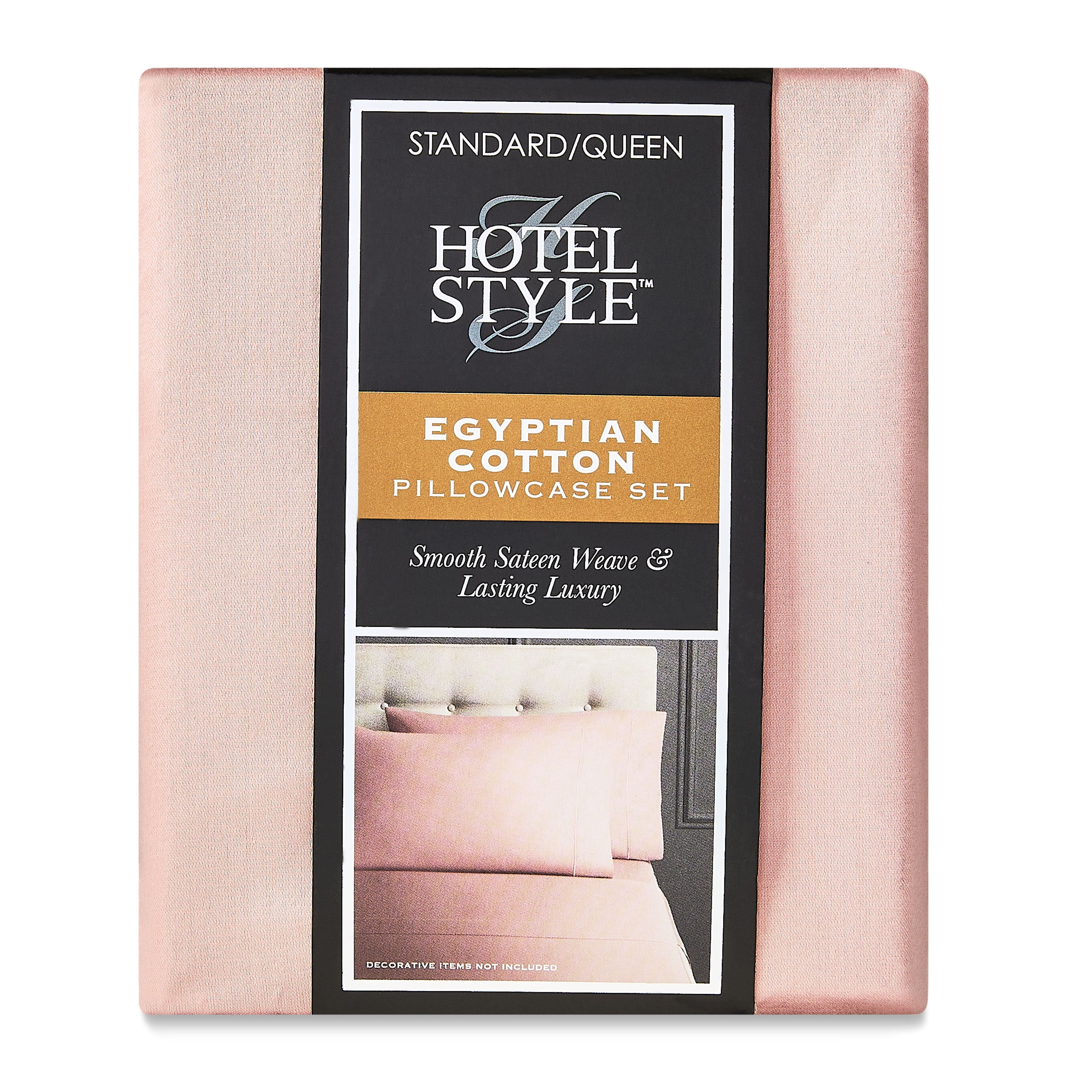 Hotel Style 600 Thread Count Rose Egyptian Cotton Adult Pillow Cases, Queen (2 Count)