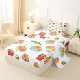 thumbnail image 2 of Manfei Cute Capybara Twin Sheets,Kawaii Snack Print Bedding,White,3pcs,1 Fitted Sheet and 1 Pillowcase, 2 of 6
