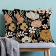 thumbnail image 6 of Spring Floral Pillow Covers 18 x 18 Inch Set of 2 for Vintage Pink Mustard Yellow Cream Flowers Decor Throw Pillows Plant Black Outdoor Decorative Cushion Cases for Couch Bed Decorations, 6 of 6
