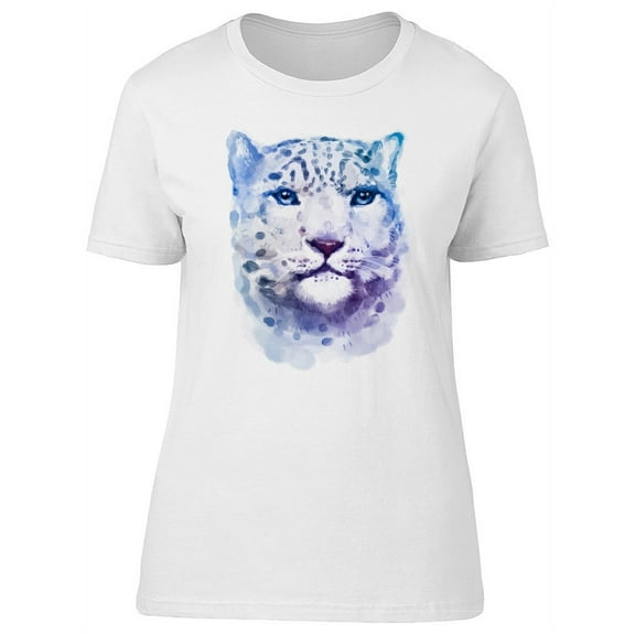 Amazing Watercolor Snow Leopard T-Shirt Women -Image by Shutterstock, Female XX-Large