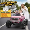 thumbnail image 6 of Chevrolet Cheyenne 24 Volt Ride on Toys, Joyracer Electric Car for Kids, Power Truck Wheels with Remote, Bluetooth, USB, LED Lights, Pink, 6 of 17