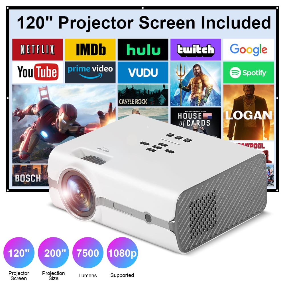 Android 4.4 Full HD 1080P LED Video Projector Home Theater SD TV/USB/VGA/PC EKG 