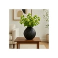 thumbnail image 4 of Sculpted Textured Metal Vase for Living Room Decor - Decorative Flower Vase for Home, Bedroom, and Office Desk Decor - Modern House Accent for Entryway Table Display - 14", Black, 4 of 12