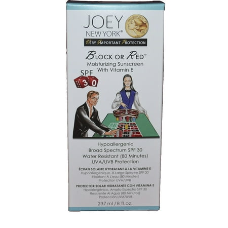 Joey New York VIP Collection Block or Red Moustirizing Sunscreen SPF 30 8 Oz