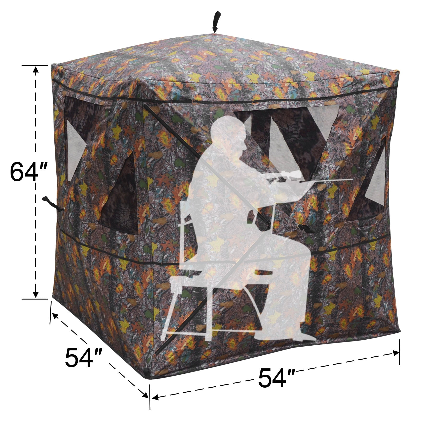 SUNNYOUTDOOR 2-3 Person Camouflage Hunting Blind Ground Archery Portable Pop Up Hunting Tent