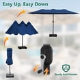 thumbnail image 4 of HAIMULI 15FT Outdoor Patio Umbrella with Base Included, Double Sided Pool Umbrellas with Fade Resistant Canopy, Large Table Umbrella for Deck, Market, Backyard, 4 of 8