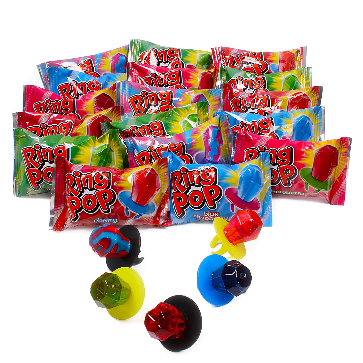 Ring Pop Individually Wrapped Bulk Variety Party Pack 50Count Candy 