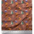 thumbnail image 1 of Soimoi Rayon Fabric Leaves,Musical Instruments & Animals Kids Print Fabric by Yard 42 Inch Wide, 1 of 3